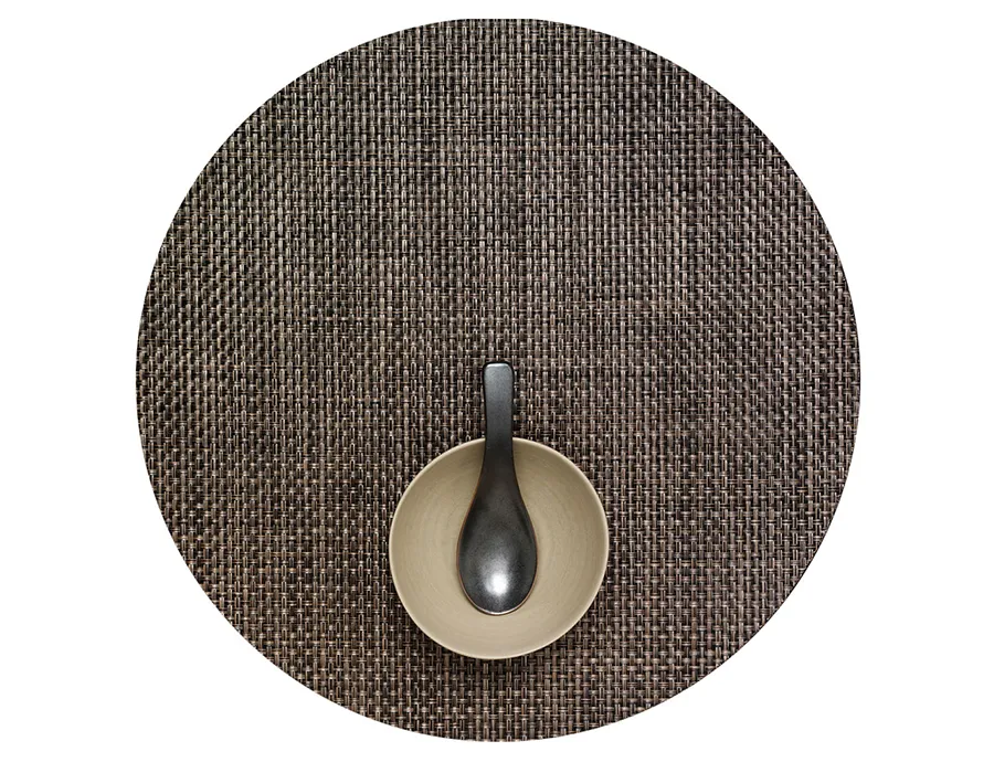 Round Placemat Chilewich Basketweave Earth 38 cm