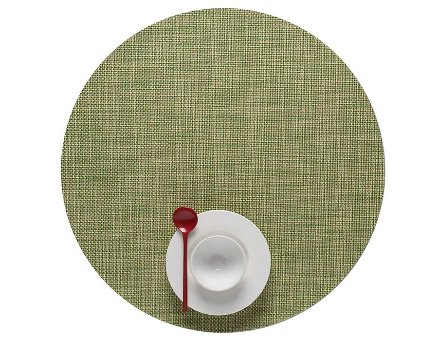 Round Placemat Chilewich Mini Basketweave Dill 38 cm
