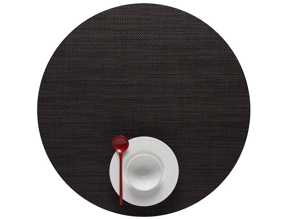 Round Placemat Chilewich Mini Basketweave Espresso 38 cm