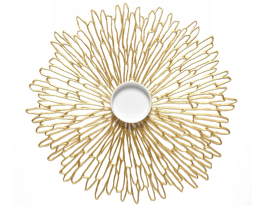 Chilewich Bloom Round Placemat 39 cm x 40 cm Gilded