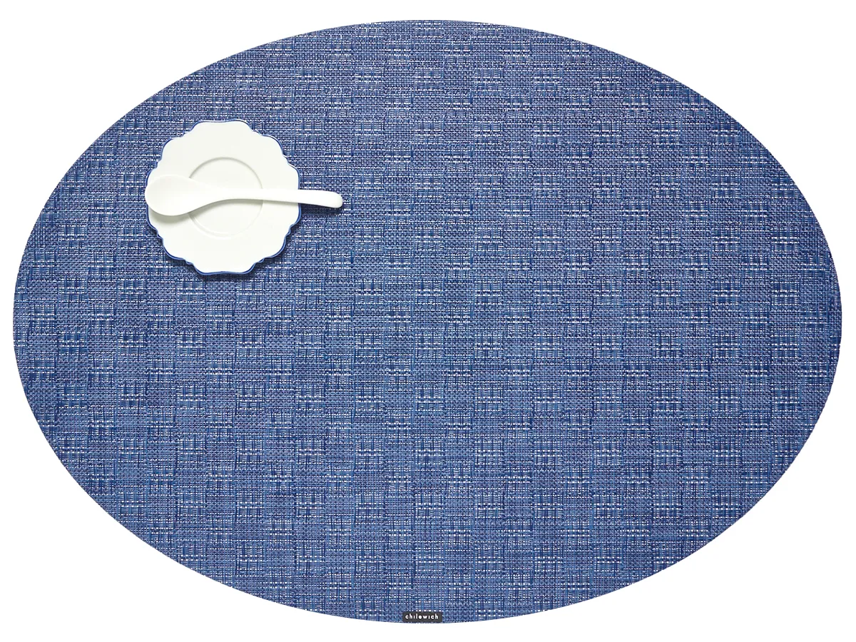 Oval Placemat Chilewich Bayweave Blue Jeans 36 cm x 49 cm