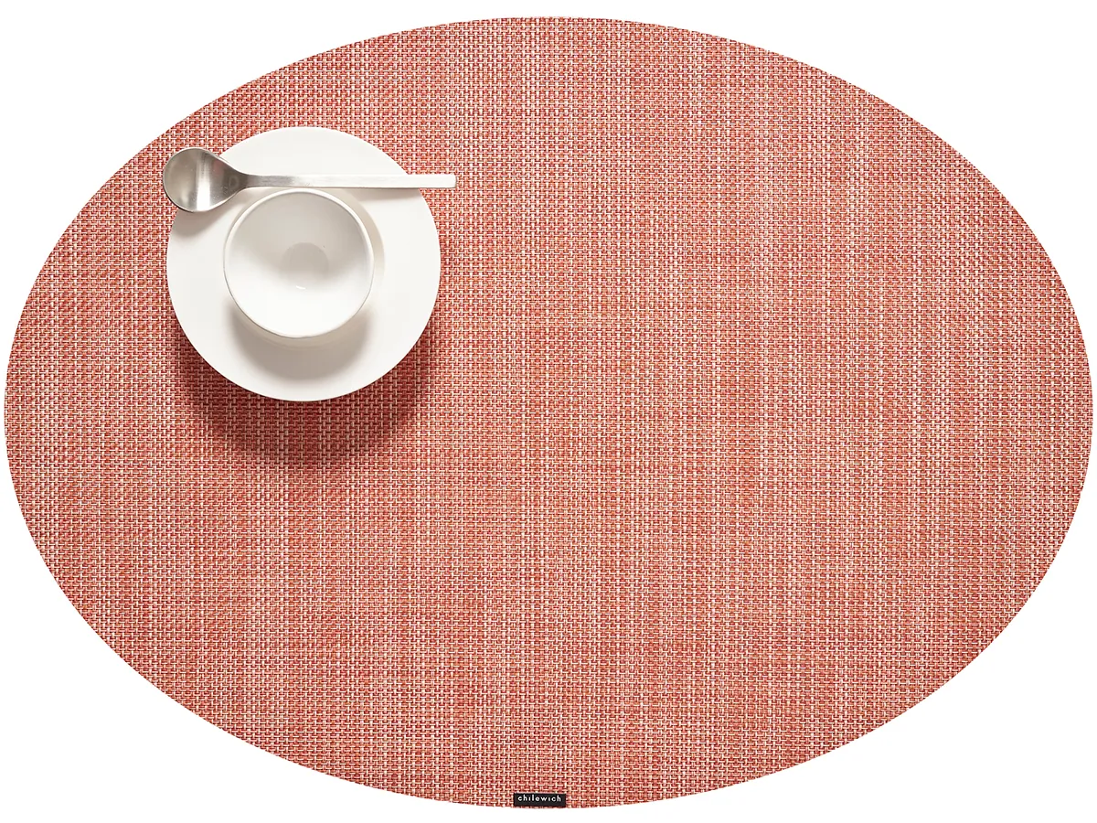 Oval Placemat Chilewich Mini Basketweave Clay 36 cm x 49 cm
