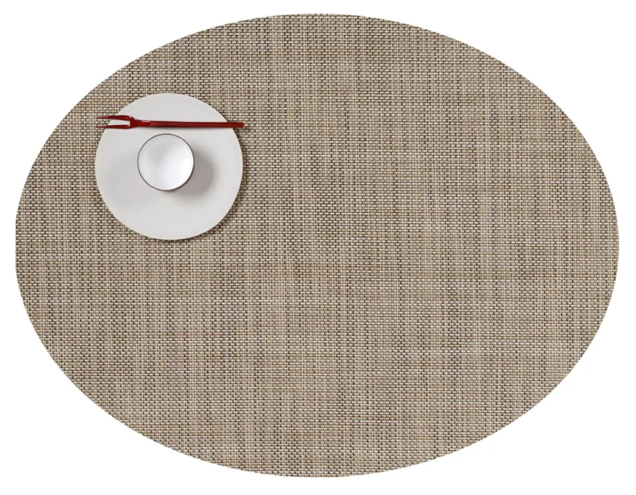 Oval Placemat Chilewich Mini Basketweave Linen 36 cm x 49 cm