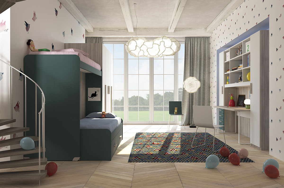 Children's rooms Made In Italy Ima Mobili Composition 04