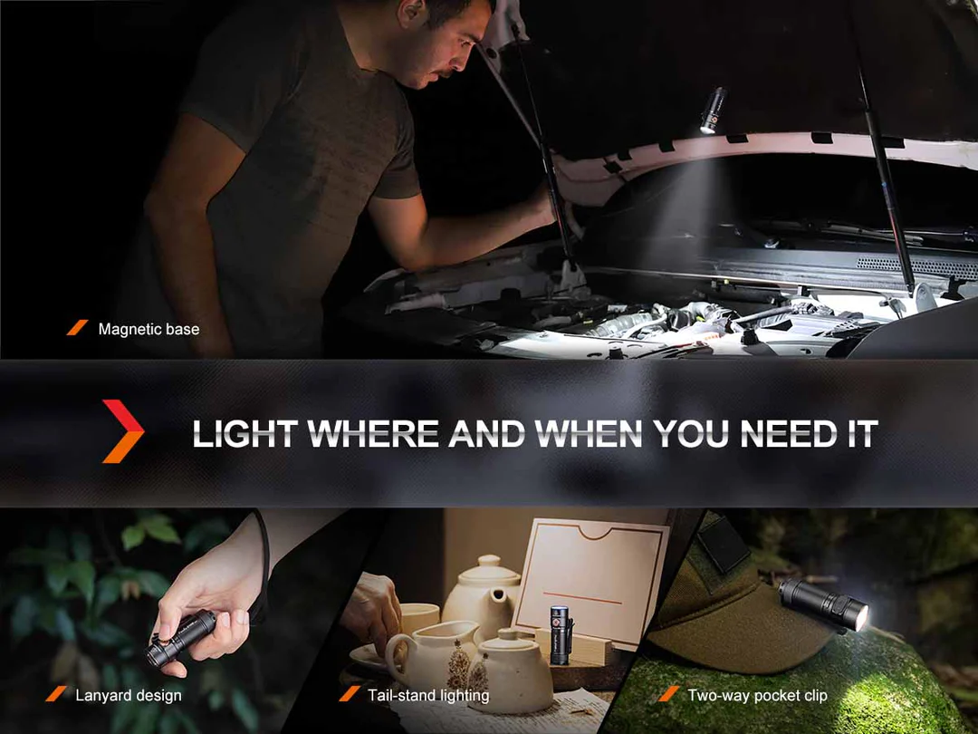 Compact LED Flashlight E18R V2.0 1200 Lumen Fenix