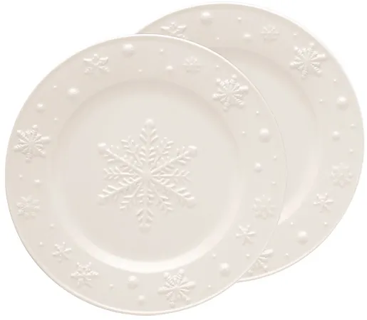 Dessert Plate 22 cm Beige Snowflakes Bordallo Pinheiro