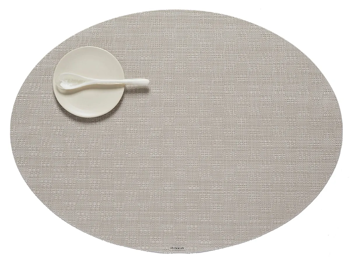 Oval Placemat Chilewich Bayweave Flax 36 cm x 49 cm