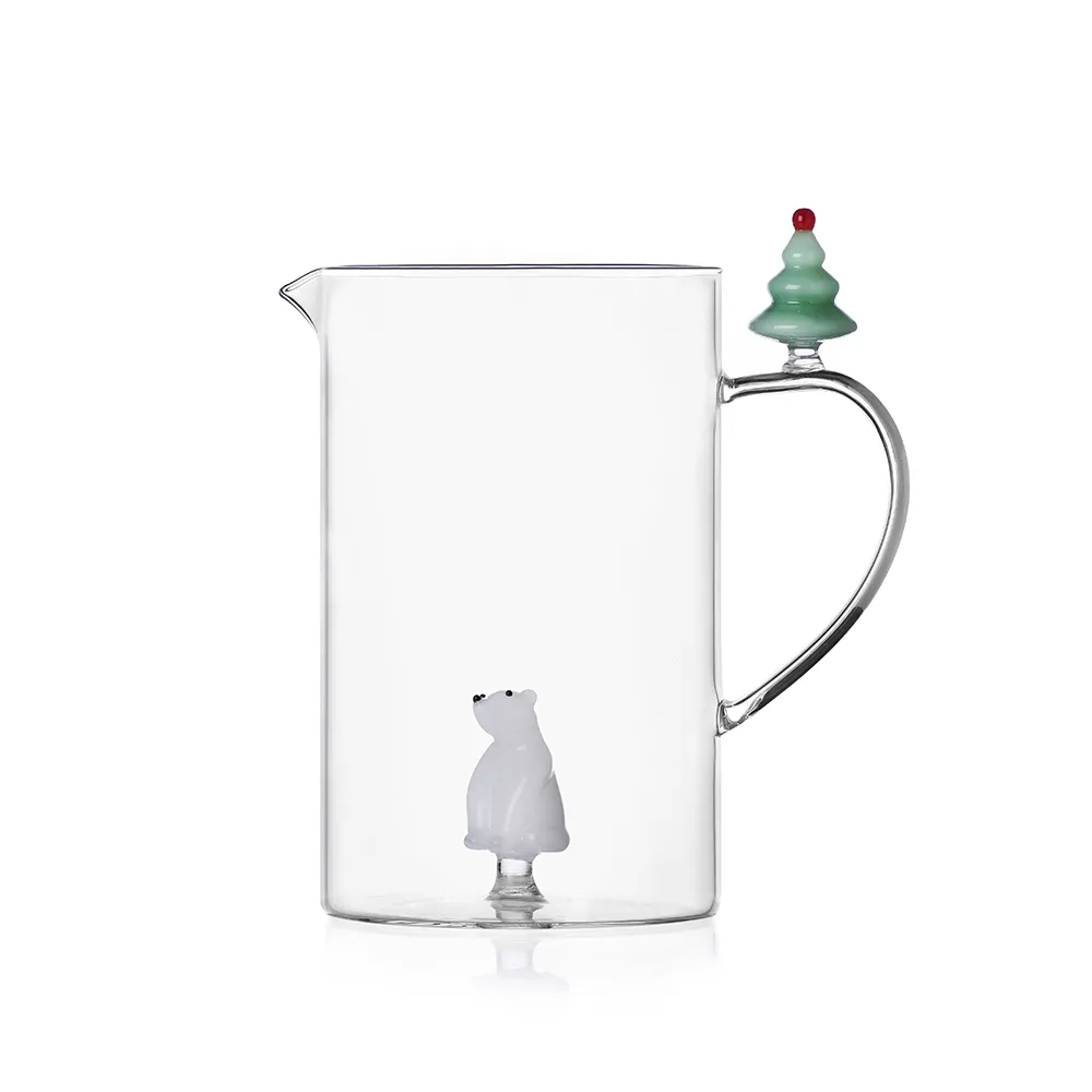 Jug with Handle Ichendorf White Bear and WIsh Tree Collection White Bear and Christmas Tree