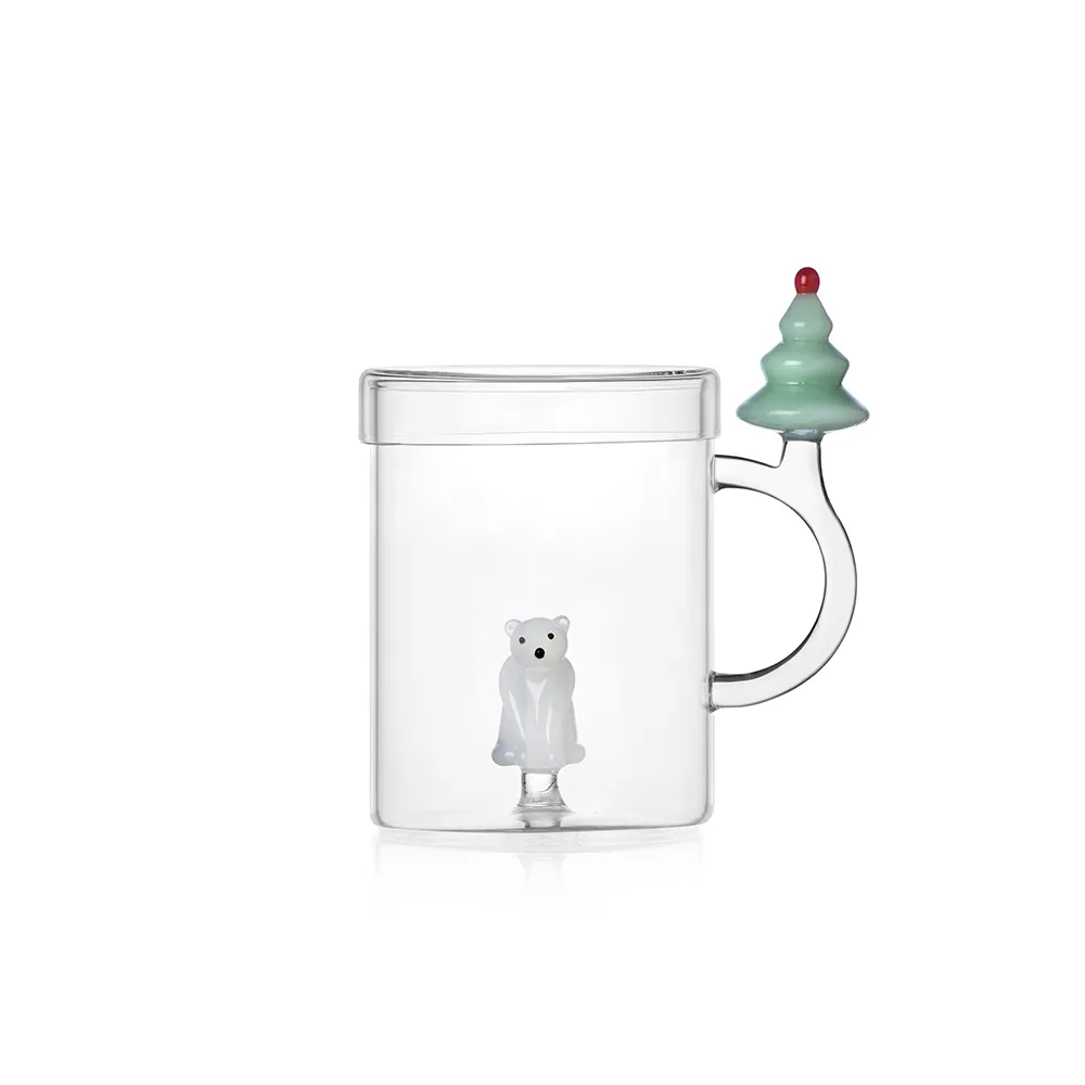 Mug with Lid Ichendorf  Collection White Bear and WIsh Tree