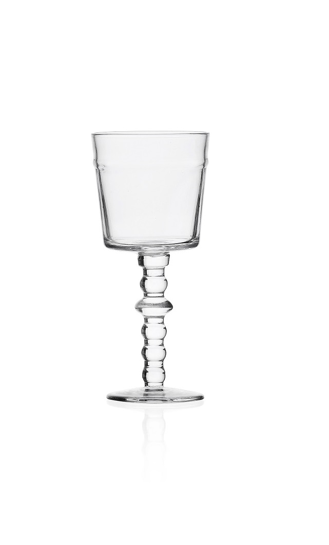 Flute Goblet Collection White Ichendorf color Clear