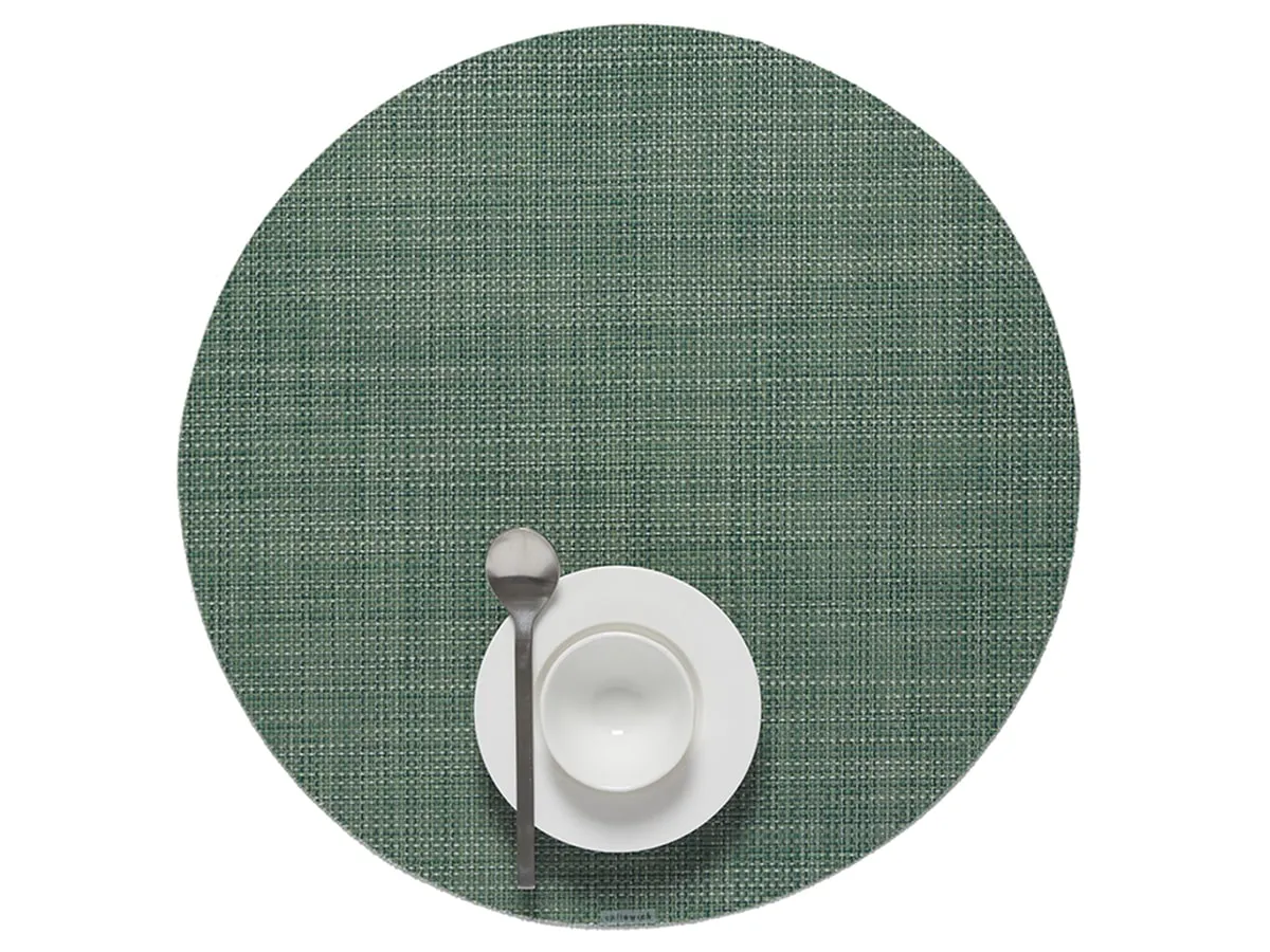 Round Placemat Chilewich Mini Basketweave Ivy 38 cm