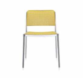 Kartell sedia design Audrey giallo alluminio lucidato