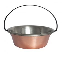 Risottiera tinned copper with 1  arc handle diameter 30 cm Made in Italy
