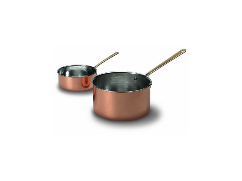 tinned copper casserole with single handle diameter 16 cm