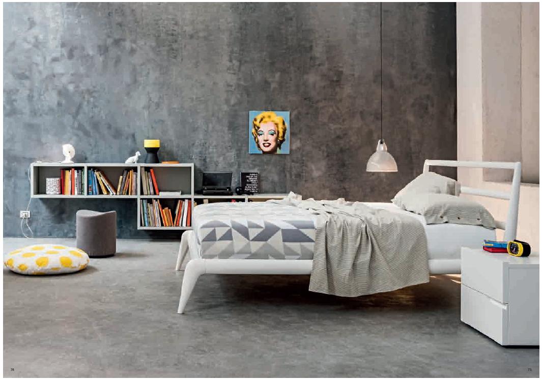 Letto Dylan in Rovere spazzolato Bianco