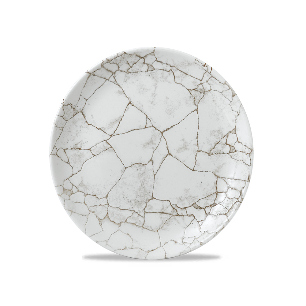Piatto Coupe Churchill Super Vitrified Collection Studio Prints Kintsugi Agate Grey 21.7 cm