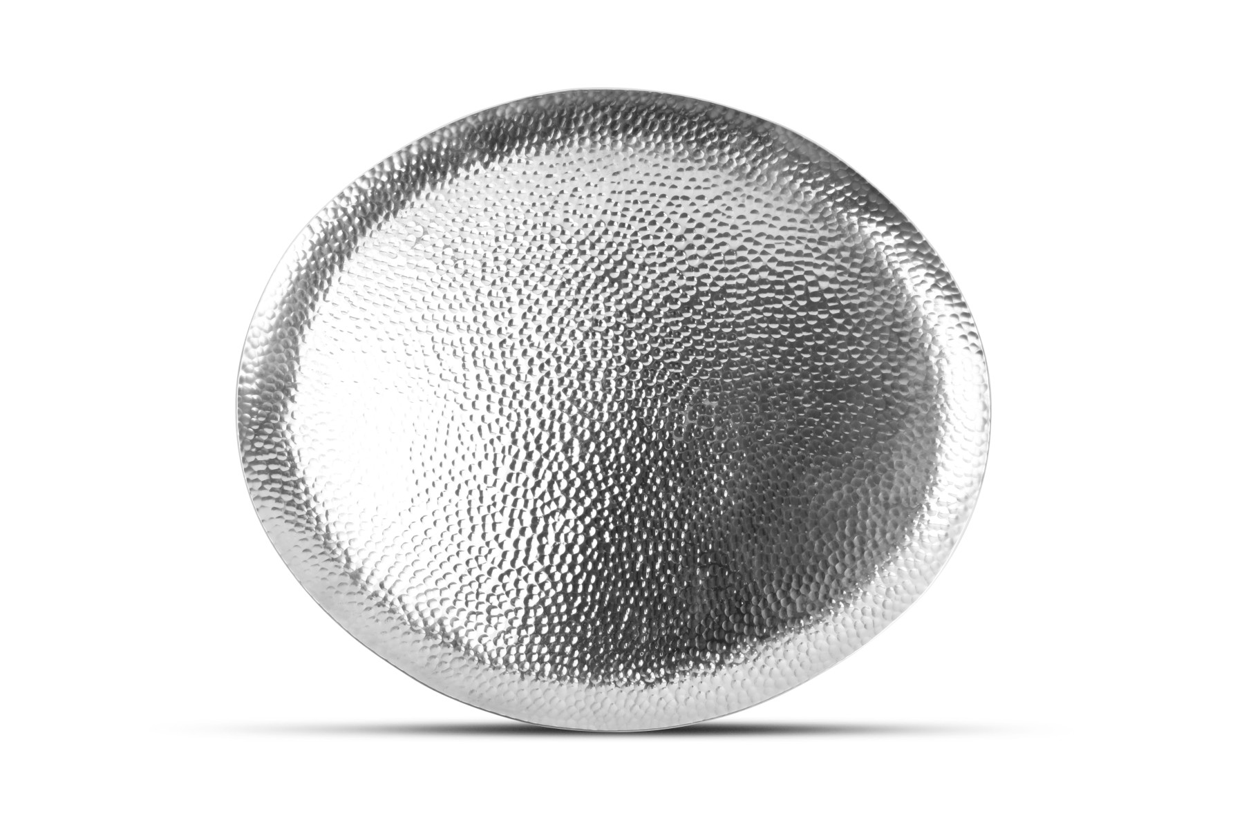Vassoio Ovale Alluminio Martellato 34 cm x 29 cm