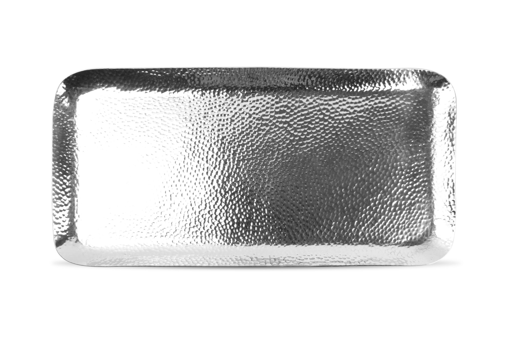 Vassoio Rettangolare Alluminio Martellato 44 cm x 21 cm