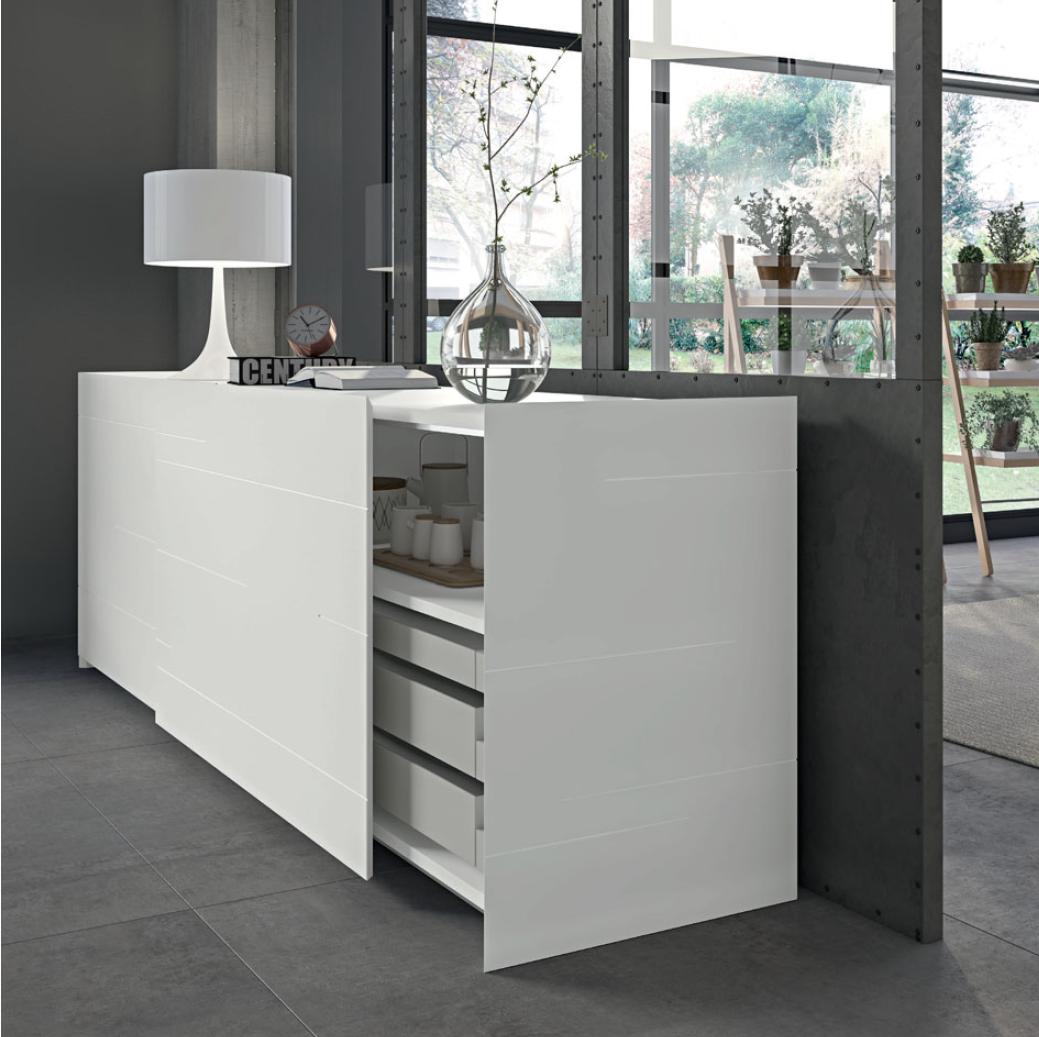 sideboard with engraved coplanar doors Infinity cm 233