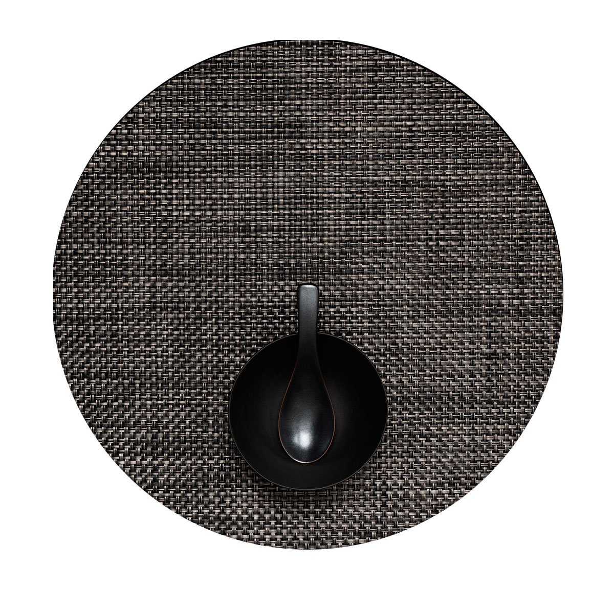 Round Placemat Chilewich Basketweave Carbon 38 cm
