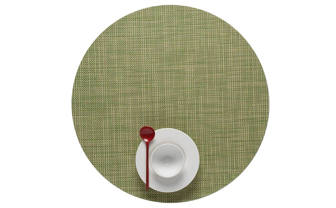 Round Placemat Chilewich Mini Basketweave Dill 38 cm