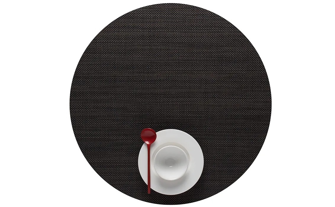Round Placemat Chilewich Mini Basketweave Espresso 38 cm