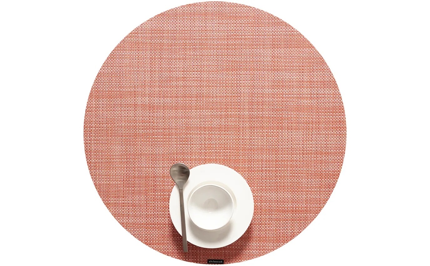 Round Placemat Chilewich Mini Basketweave Clay 38 cm