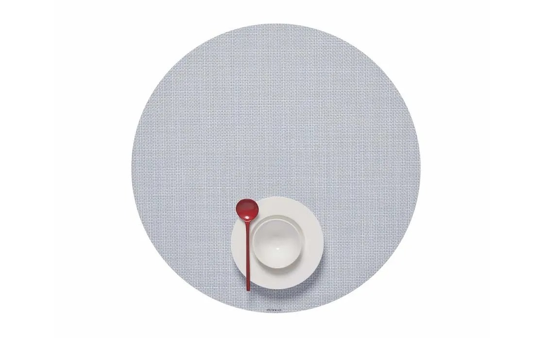 Round Placemat Chilewich Mini Basketweave Sky 38 cm