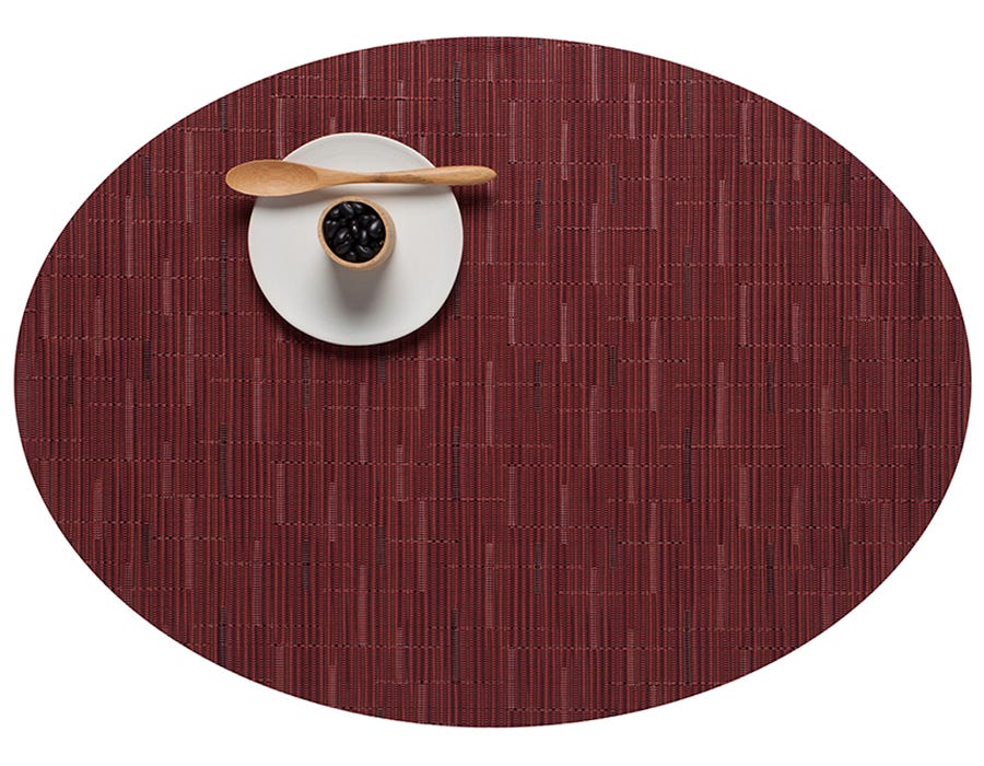 Placemat Chilewich BAMBOO Oval Cranberry 36 cm x 49.5 cm