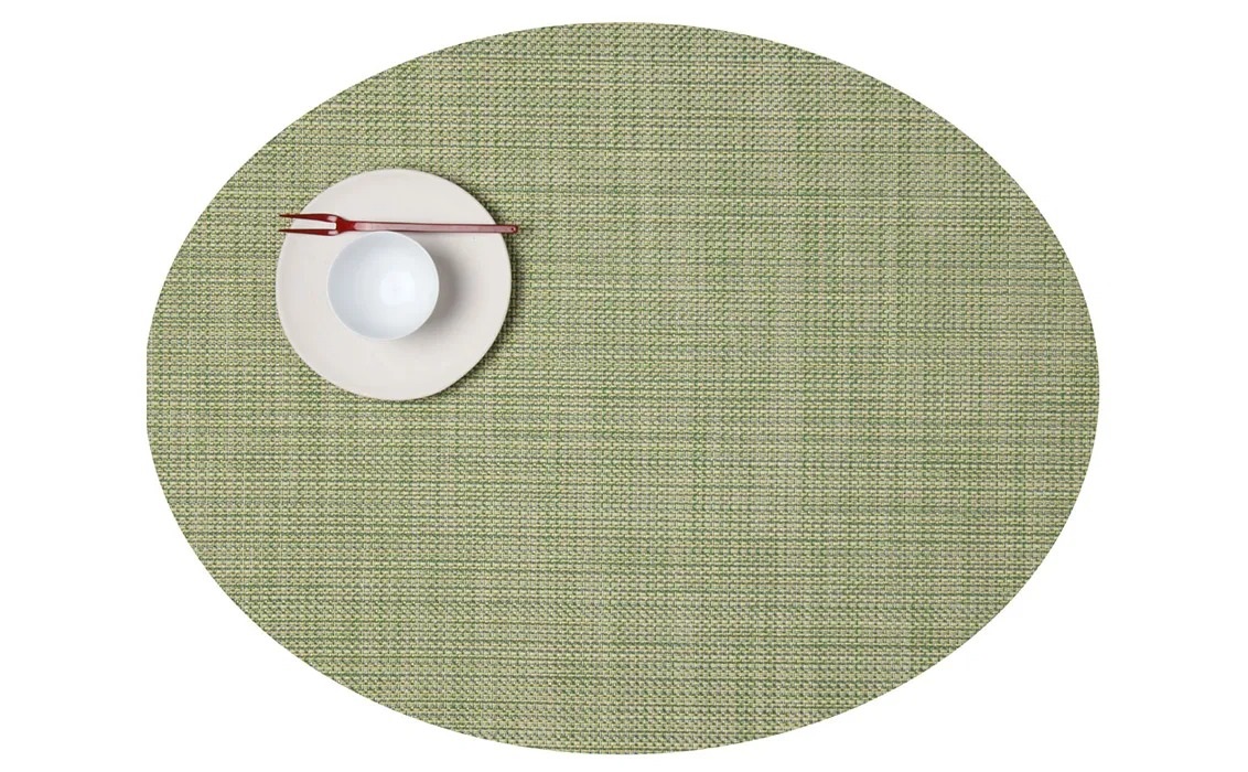 Oval Placemat Chilewich Mini Basketweave Dill 36 cm x 49 cm