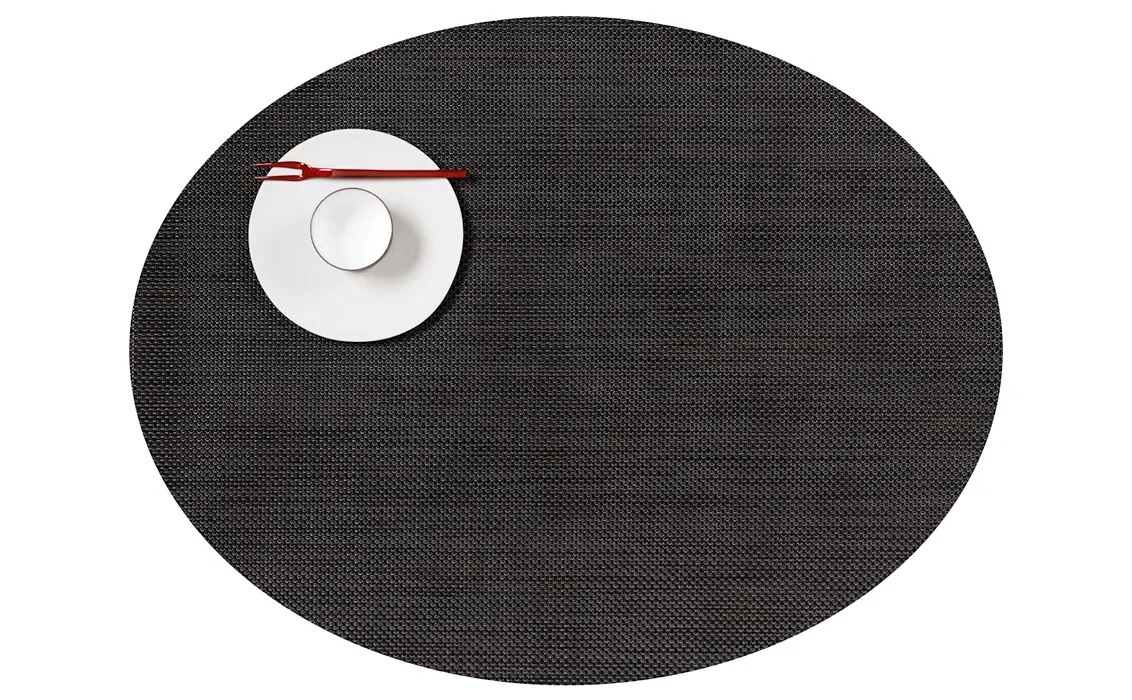 Oval Placemat Chilewich Mini Basketweave Espresso 36 cm x 49 cm