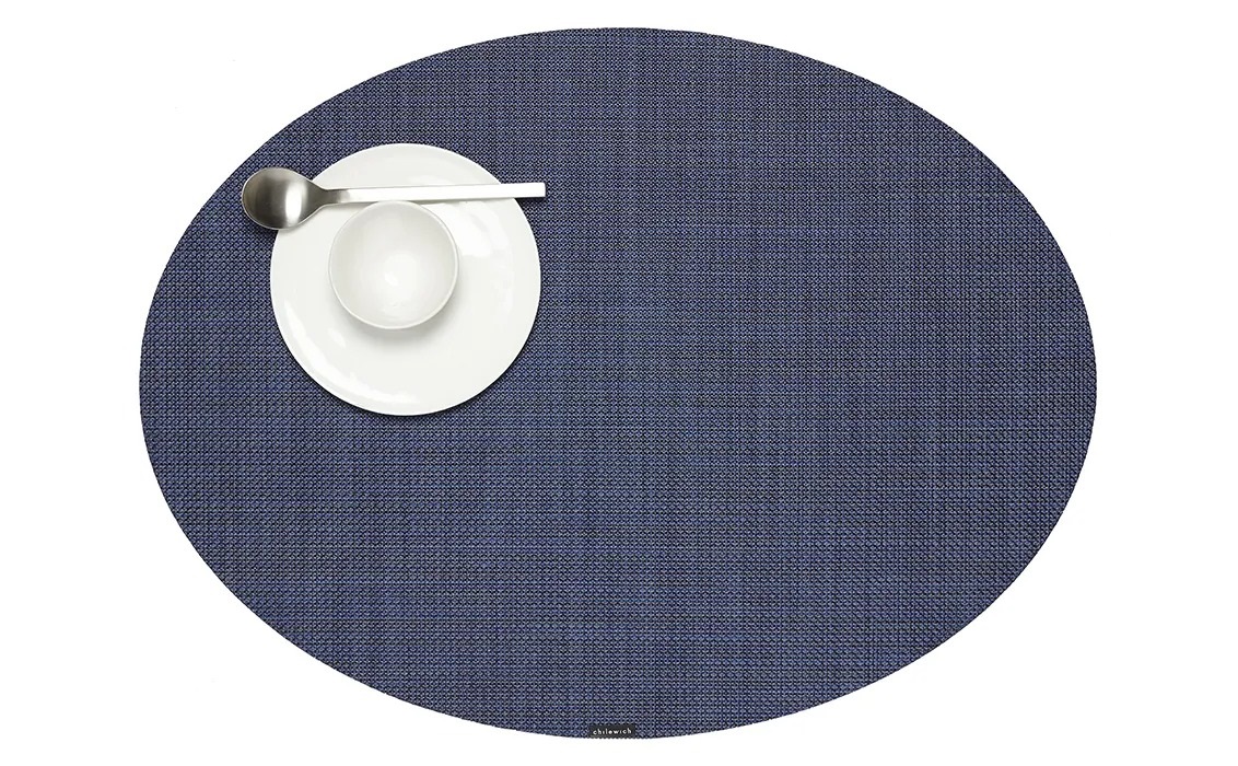 Oval Placemat Chilewich Mini Basketweave Indigo 36 cm x 49 cm