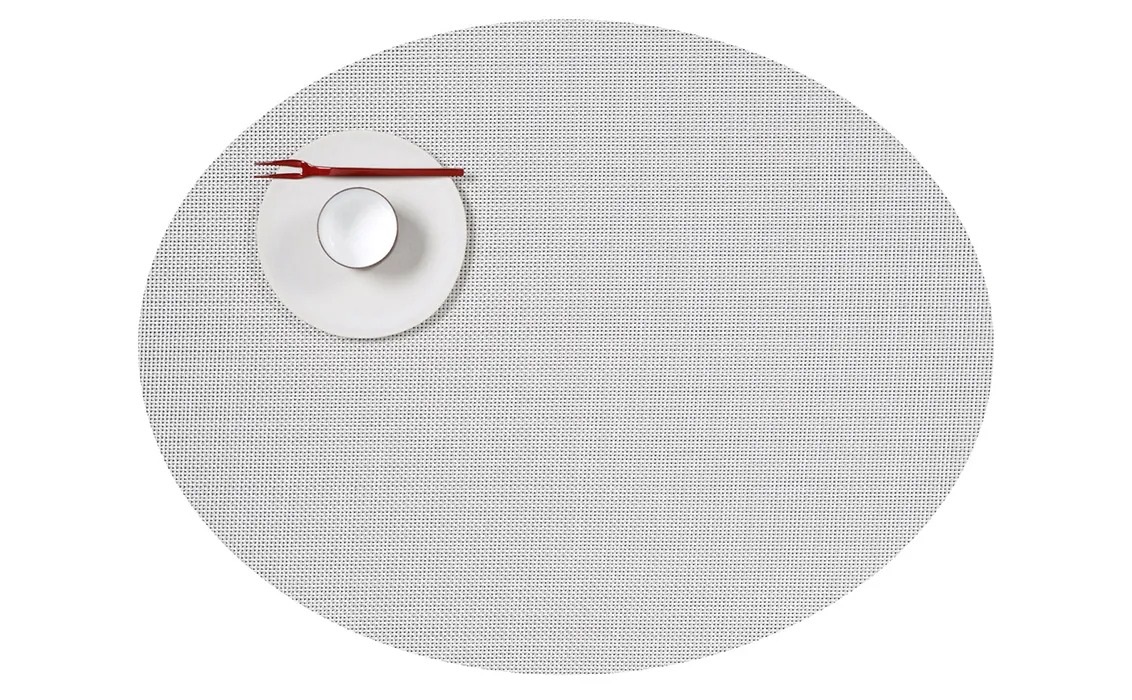 Oval Placemat Chilewich Mini Basketweave White 36 cm x 49 cm