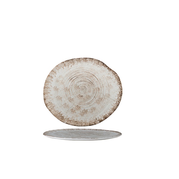 Brown Wood Effect Dinner Plate 28.5 cm x 25 cm