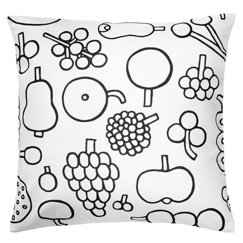 Cushion Cover IIttala Fruit  47 cm x 47 cm Black White