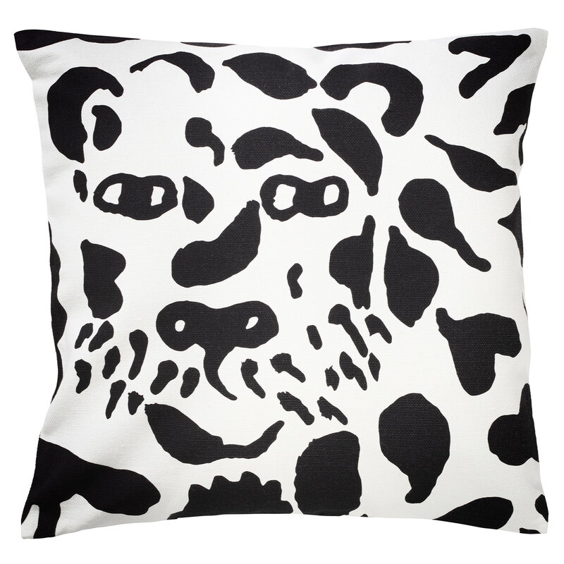 Fodera Cuscino IIttala Cheetah 47 cm x 47 cm Bianco Nero