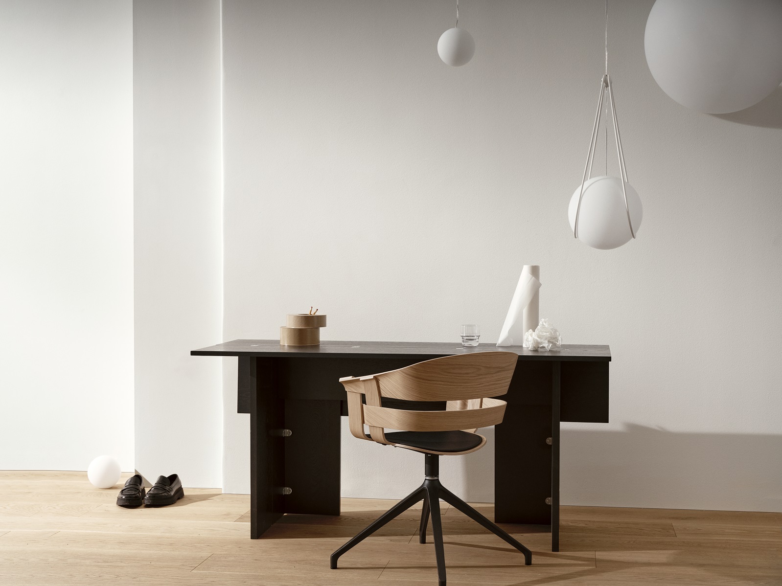 Design House Stockholm Flip Desk Table Black Stained