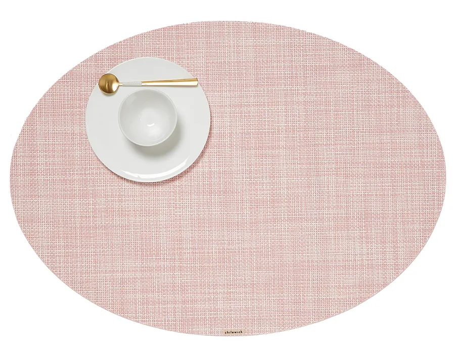 Oval Placemat Chilewich Mini Basketweave Blush 36 cm x 49 cm