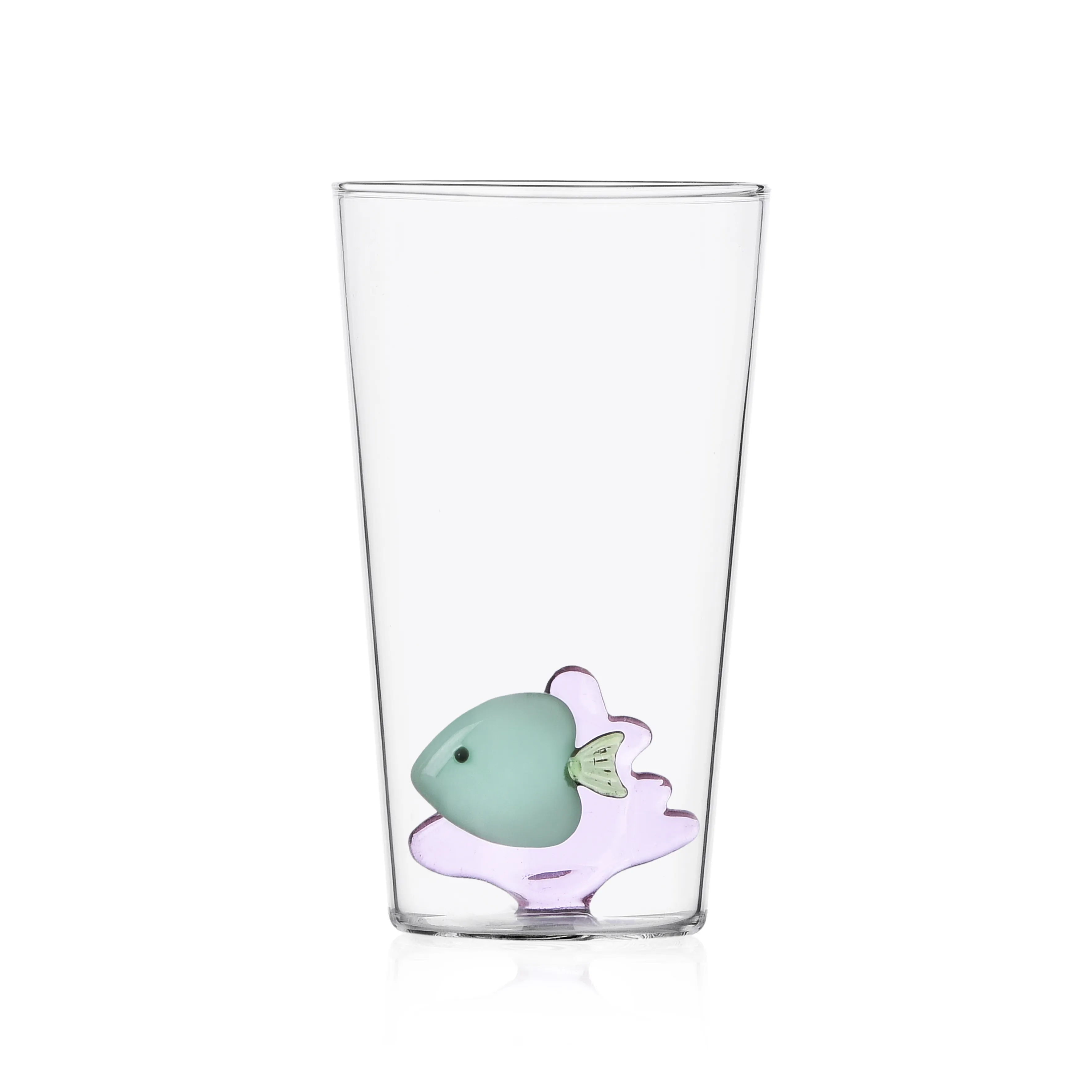 Ichendorf Longdrink Glass Marine Garden Collection Pink Seaweed Green Fish