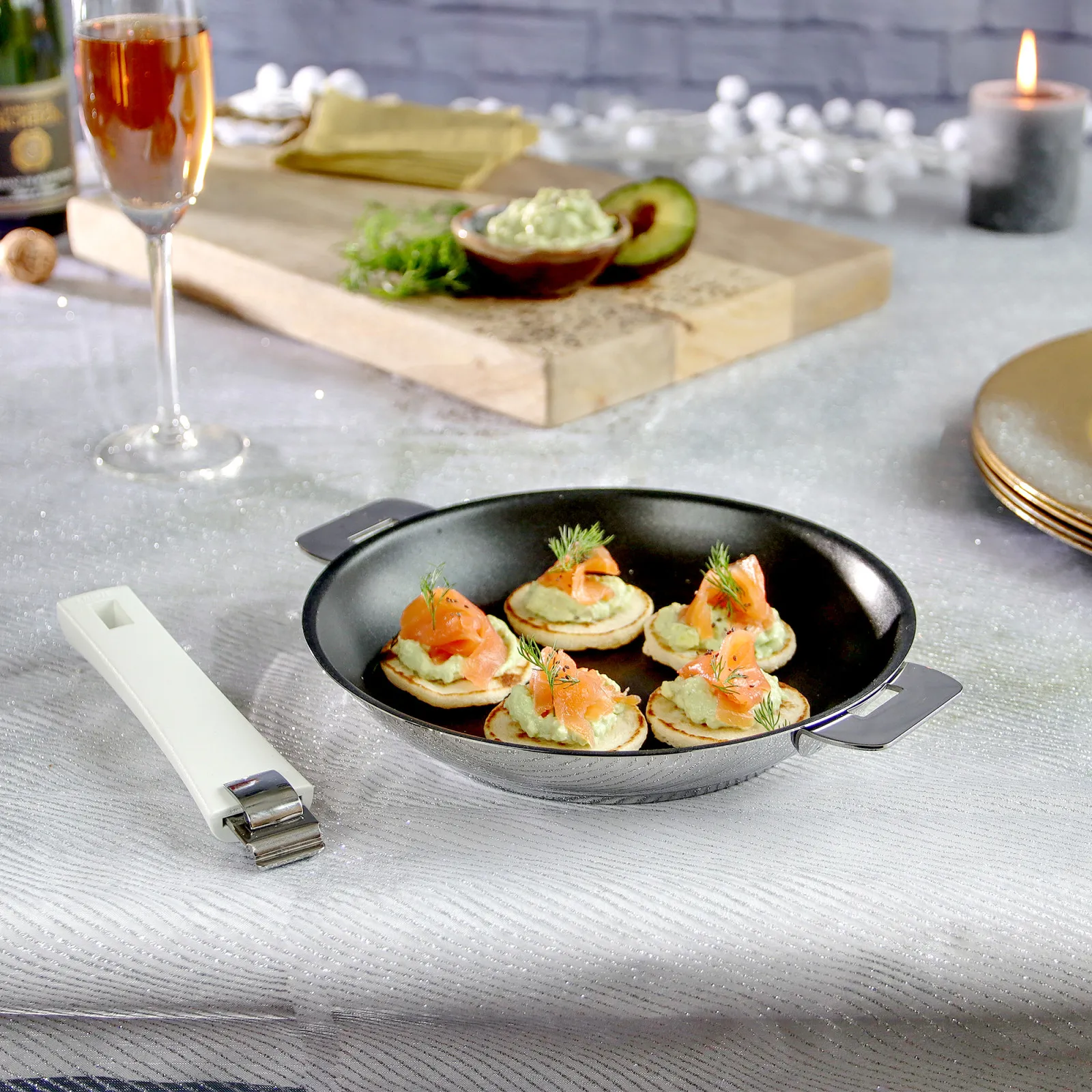 High Frying Pan Cristel  Stainless Steel Non-stick Exceliss+ Strate 28 cm