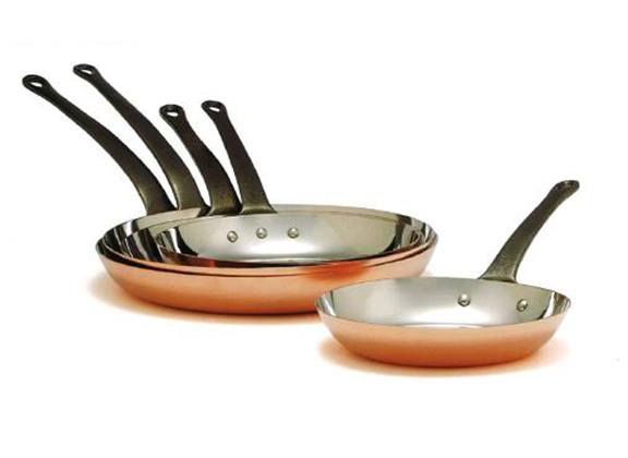 Copper Frying Pan Baumalu with cast iron handle 32 cm