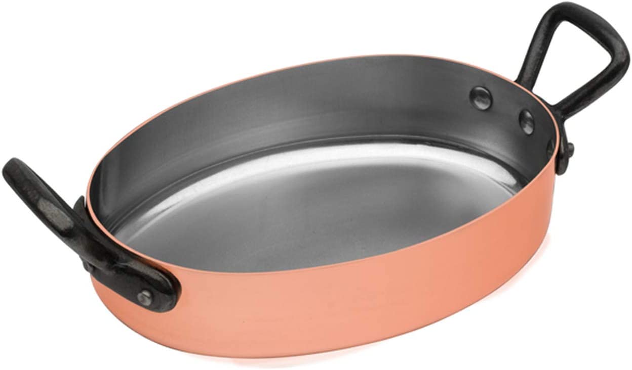 Baumalu Copper Oval Saucepan with cast iron handles 20 cm