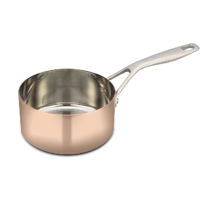 Saucepan Copper Steel Induction Baumalu Straight Shape 20 cm thickness 1,5 cm