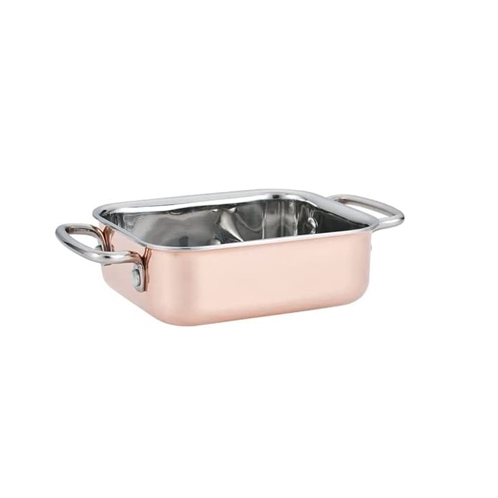 Baumalu Copper Rectangular Baking Tray 12 cm x 10 cm, height 4 cm