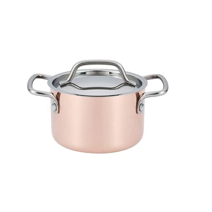 Copper Saucepan with lid Baumalu diameter 10 cm height 6.5 cm