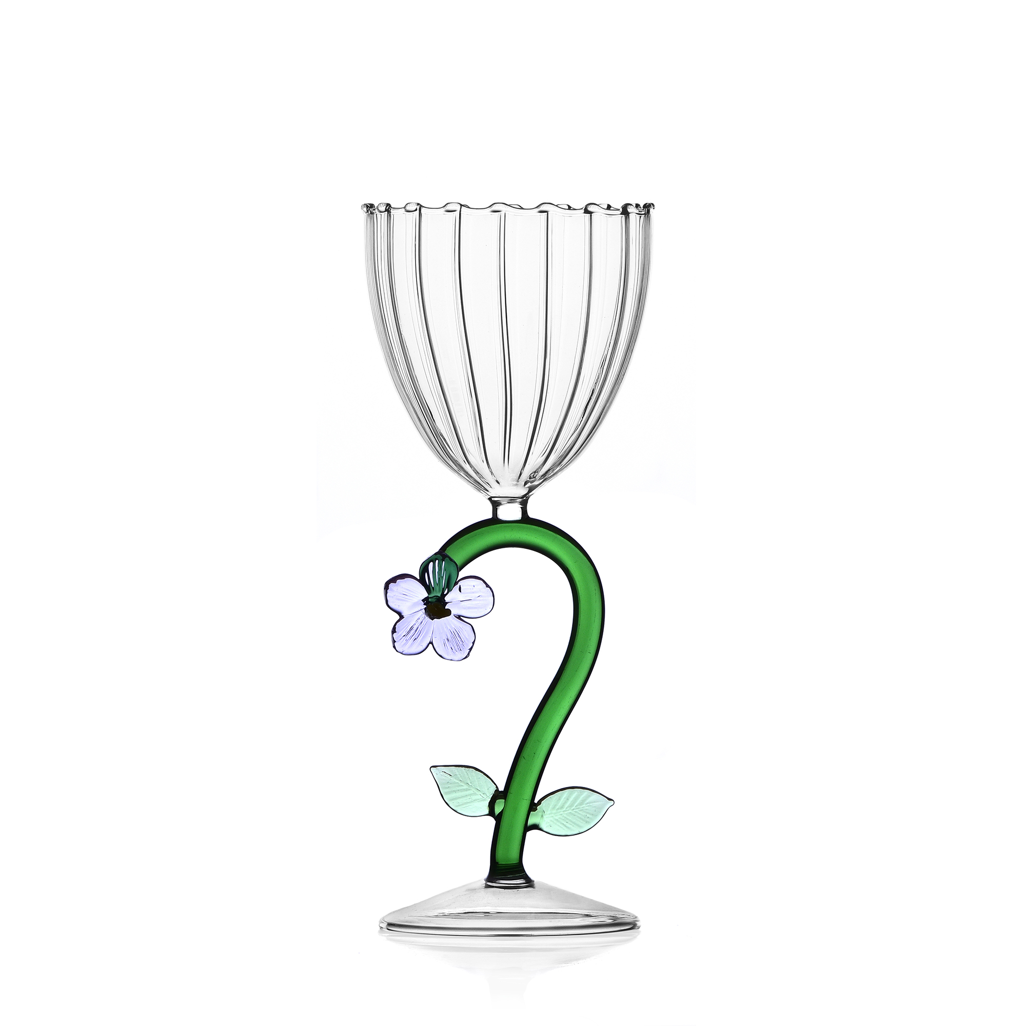 Stemmed Optical Glass Ichendorf Botanical Collection Lilac Flower