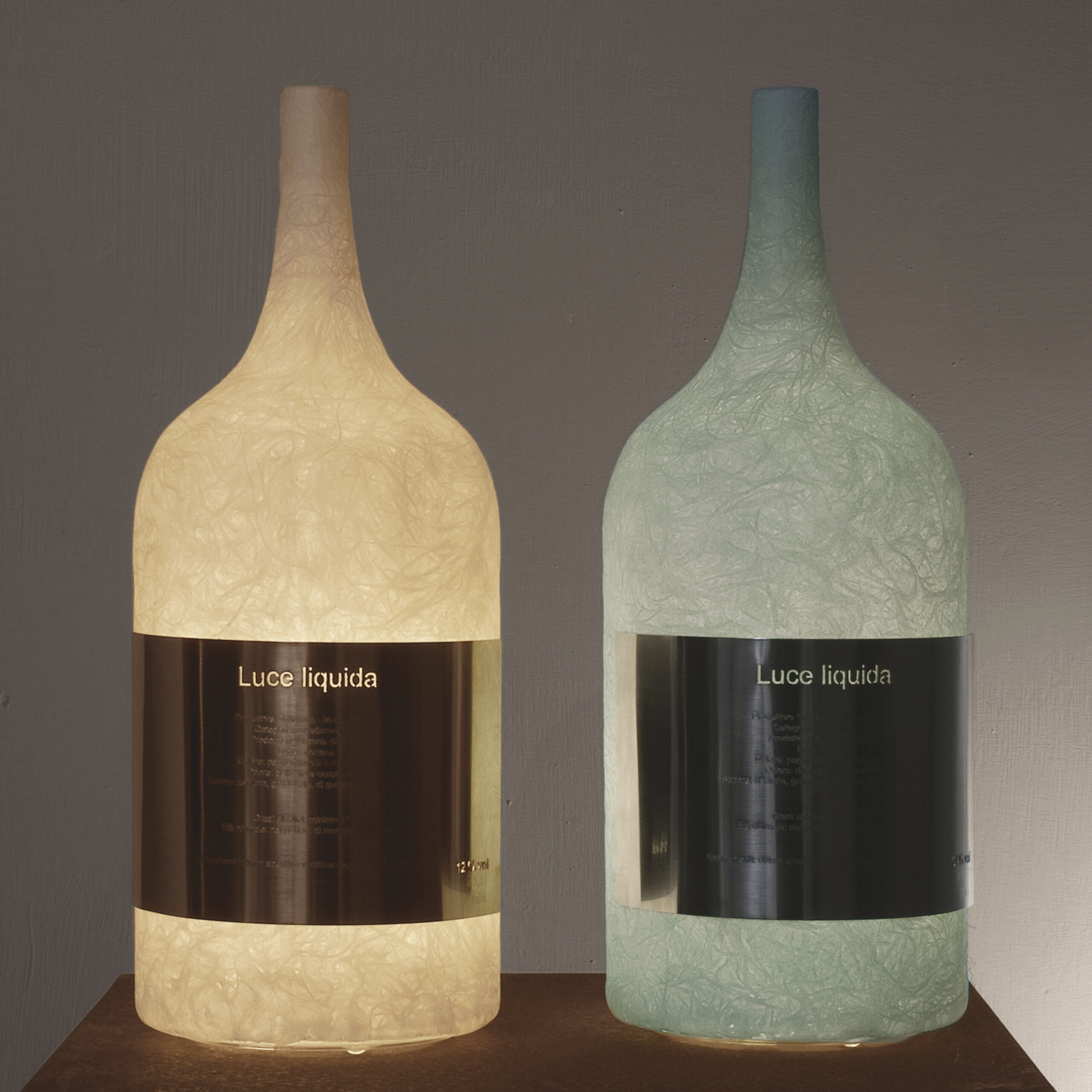 Lampada Da Tavolo Luce Liquida 1 In-Es Artdesign Collezione Luna Colore Arancia Dimensione 35 Cm Diam. Ø 13 Cm