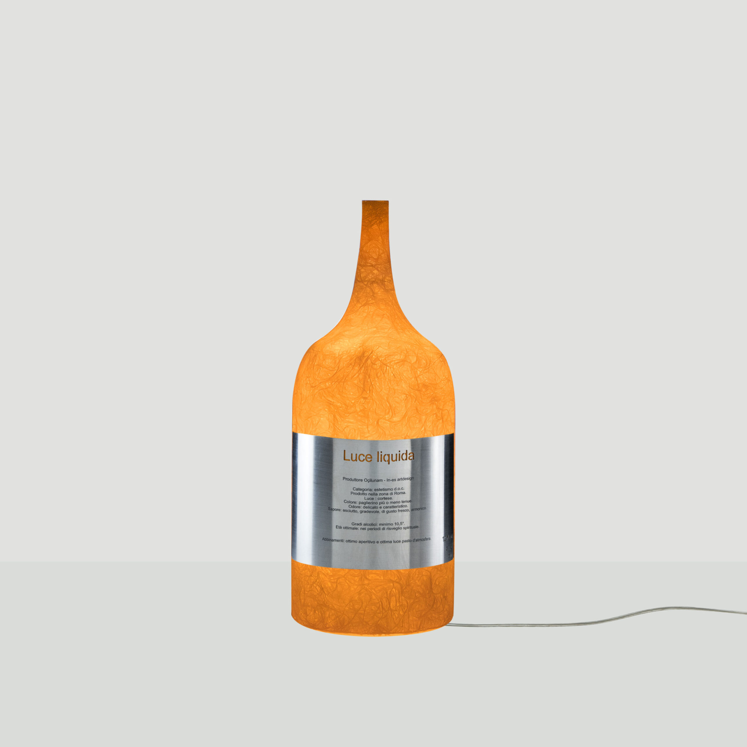 Table Lamp Luce Liquida 1 In-Es Artdesign Collection Luna Color Orange Size 35 Cm Diam. Ø 13 Cm