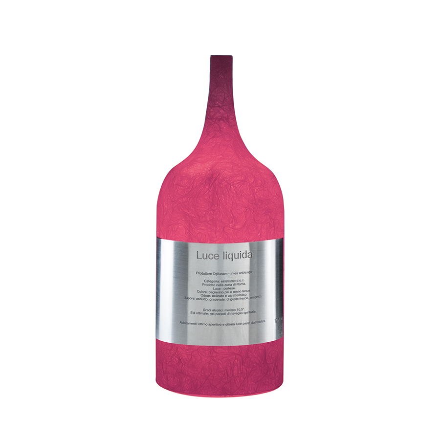 Table Lamp Luce Liquida 1 In-Es Artdesign Collection Luna Color Magenta Size 35 Cm Diam. Ø 13 Cm