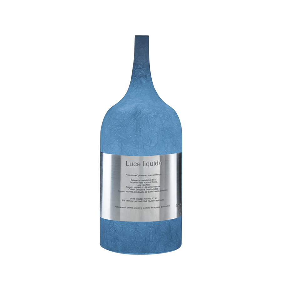 Lampada Da Tavolo Luce Liquida 1 In-Es Artdesign Collezione Luna Colore Blu Dimensione 35 Cm Diam. Ø 13 Cm